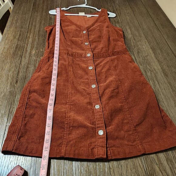 Levi’s Corduroy Button Up Tank Dress NWOT Brown Med - Picture 2 of 8